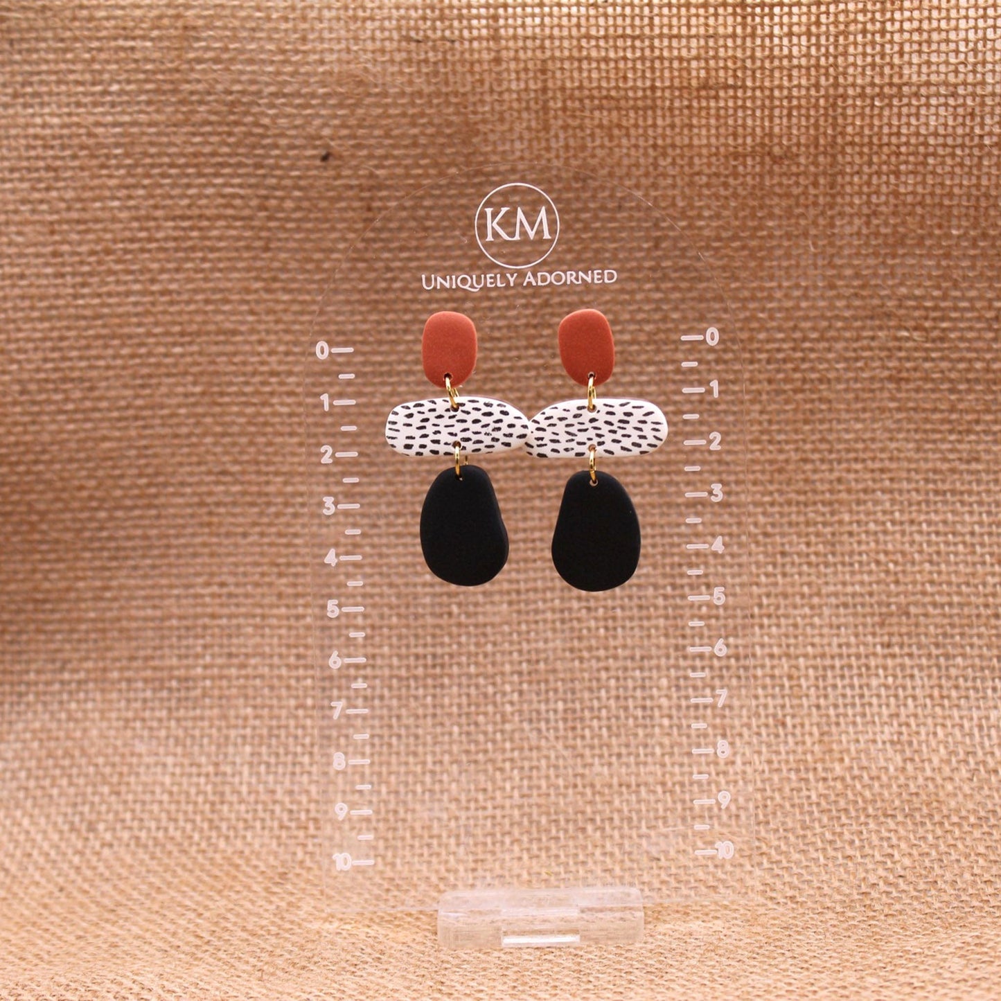 Zavia Dangle - Polymer Clay earrings & Studs | Genuine leather natural pearl jewelry - km-uniquely-adorned