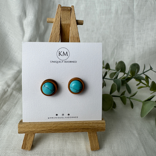 Oak Turqoise Studs