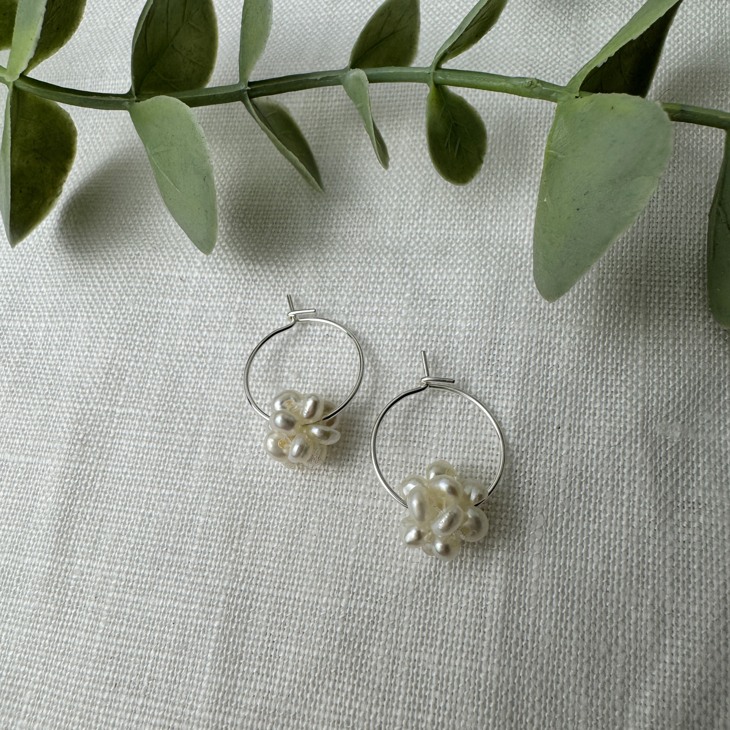 Pearl Cluster Hoops