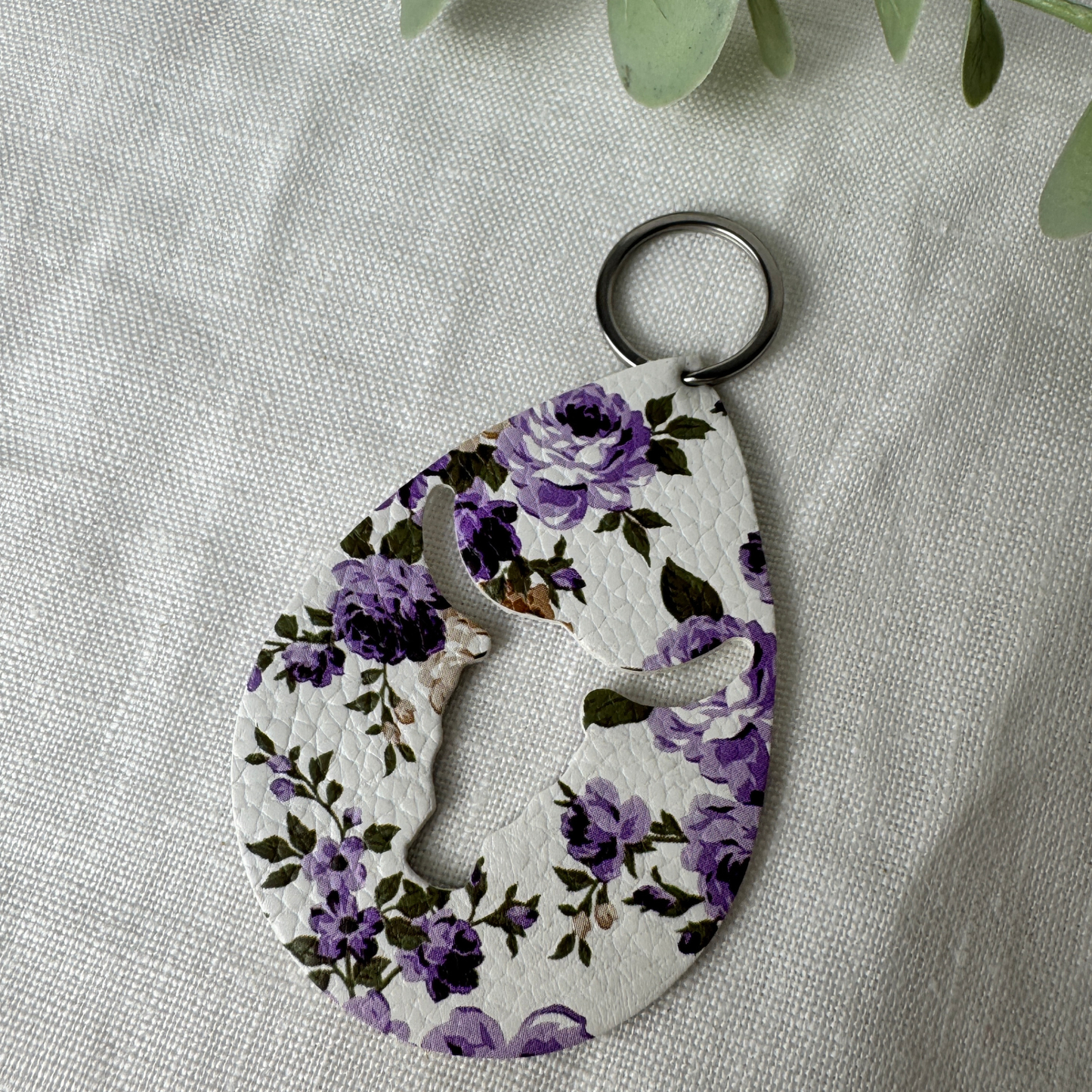 Longhorn Teardrop Pendant Keychain