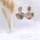 Beth Dangle - Polymer Clay earrings & Studs | Genuine leather natural pearl jewelry - km-uniquely-adorned