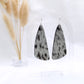 Genuine Cowhide Black Speckled Dangle - Polymer Clay earrings & Studs | Genuine leather natural pearl jewelry - km-uniquely-adorned