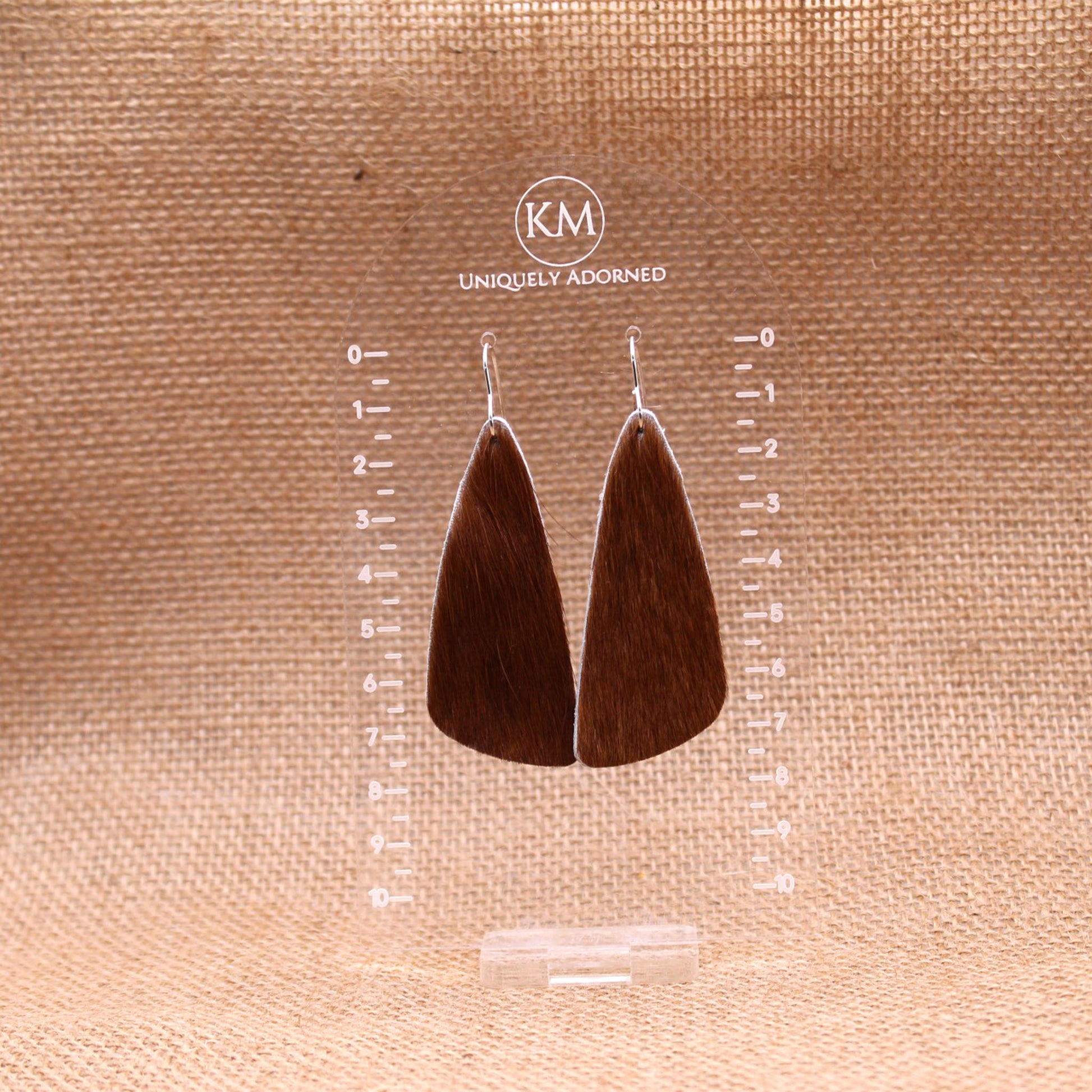 Genuine Cowhide Brown Dangle - Polymer Clay earrings & Studs | Genuine leather natural pearl jewelry - km-uniquely-adorned