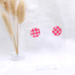 Gingham Stud - Polymer Clay earrings & Studs | Genuine leather natural pearl jewelry - km-uniquely-adorned