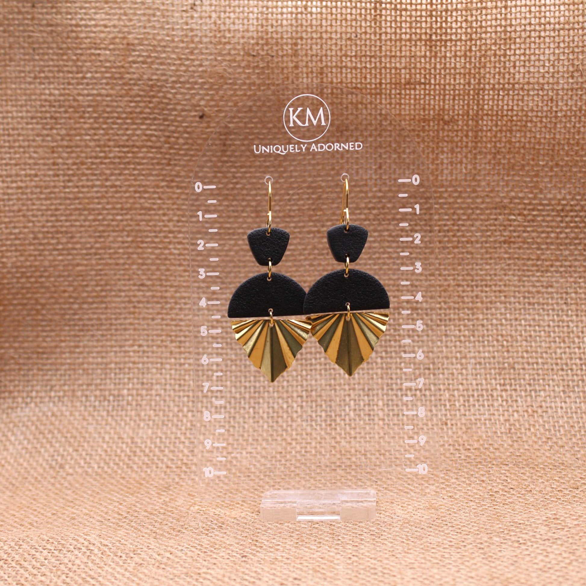 Mae Dangle - Polymer Clay earrings & Studs | Genuine leather natural pearl jewelry - km-uniquely-adorned