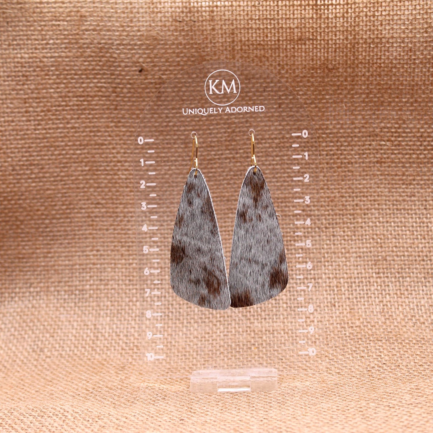Genuine Cowhide Silver Speckled Dangle - Polymer Clay earrings & Studs | Genuine leather natural pearl jewelry - km-uniquely-adorned
