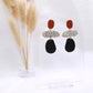 Zavia Dangle - Polymer Clay earrings & Studs | Genuine leather natural pearl jewelry - km-uniquely-adorned