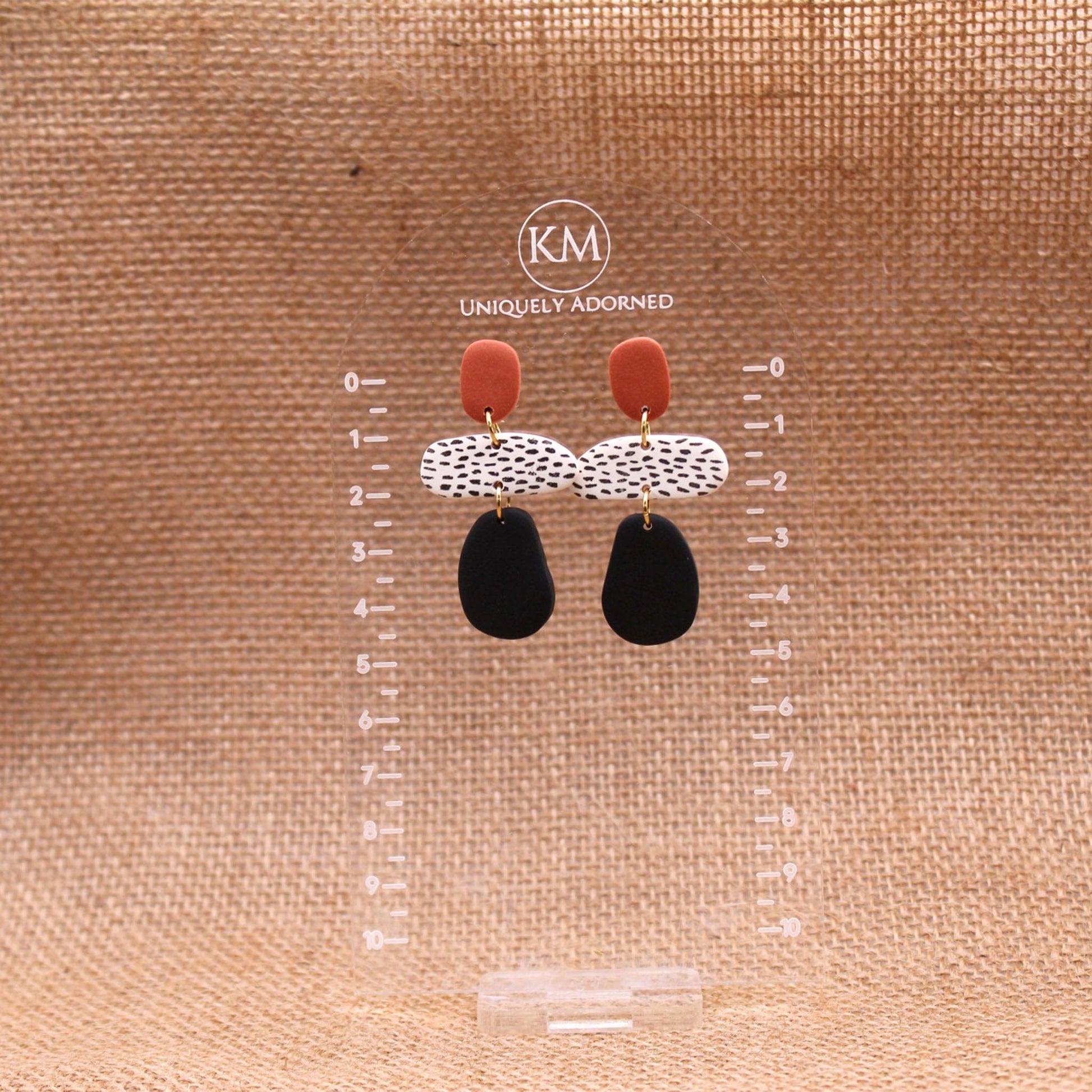 Zavia Dangle - Polymer Clay earrings & Studs | Genuine leather natural pearl jewelry - km-uniquely-adorned